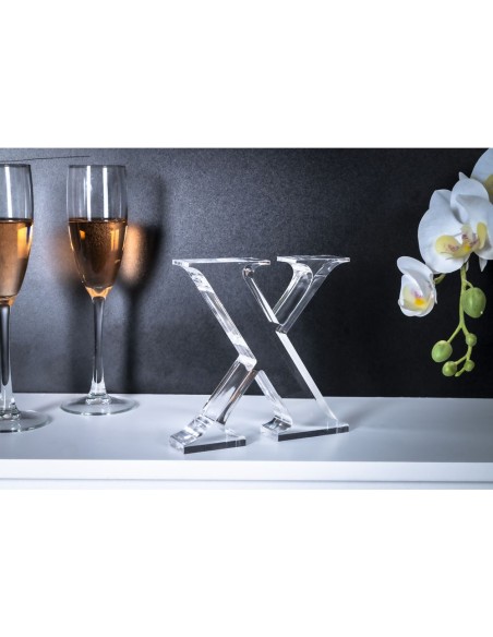 iPLEX Design - Font Lettera ""X"" Trasparente in plexiglass - 16x15x3 cm
