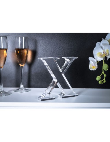 iPLEX Design - Font Lettera ""X"" Trasparente in plexiglass - 16x15x3 cm
