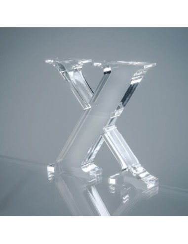 iPLEX Design - Font Lettera ""X"" Trasparente in plexiglass - 16x15x3 cm