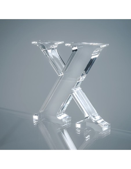 iPLEX Design - Font Lettera ""X"" Trasparente in plexiglass - 16x15x3 cm