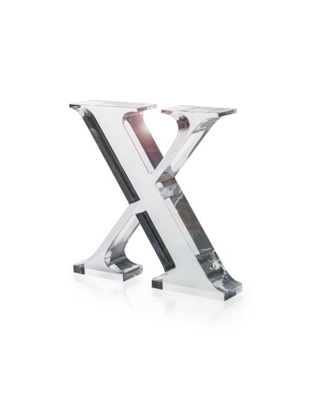 iPLEX Design - Font Lettera ""X"" Trasparente in plexiglass - 16x15x3 cm