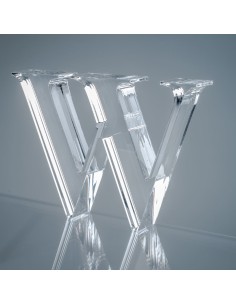 iPLEX Design - Font Lettera ""W"" Trasparente in plexiglass - 23x15x3 cm 2