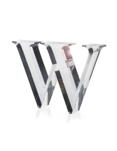 iPLEX Design - Font Lettera ""W"" Trasparente in plexiglass - 23x15x3 cm