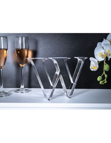 iPLEX Design - Font Lettera ""W"" Trasparente in plexiglass - 23x15x3 cm