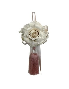 Fiori di Lena - Nappa gioiello con rosa, ortensia, astrania, nebbiolina rosa 32 x 19 cm