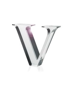 iPLEX Design - Font Lettera ""V"" Trasparente in plexiglass - 19x15x3 cm