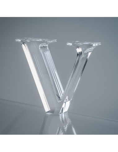 iPLEX Design - Font Lettera ""V"" Trasparente in plexiglass - 19x15x3 cm