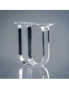iPLEX Design - Font Lettera ""U"" Trasparente in plexiglass - 16x15x3 cm 2