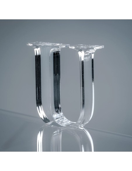iPLEX Design - Font Lettera ""U"" Trasparente in plexiglass - 16x15x3 cm