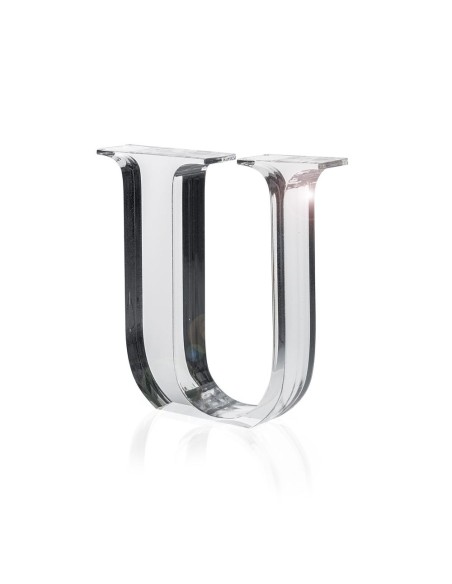 iPLEX Design - Font Lettera ""U"" Trasparente in plexiglass - 16x15x3 cm