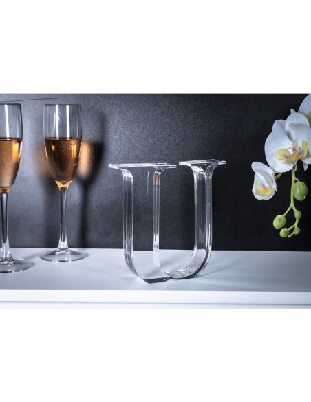iPLEX Design - Font Lettera ""U"" Trasparente in plexiglass - 16x15x3 cm