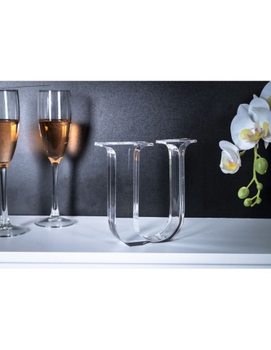 iPLEX Design - Font Lettera ""U"" Trasparente in plexiglass - 16x15x3 cm