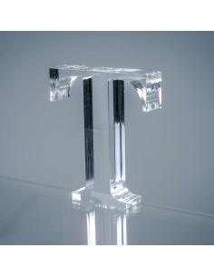 iPLEX Design - Font Lettera ""T"" Trasparente in plexiglass - 13x15x3 cm 2