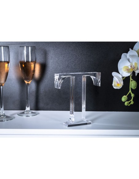 iPLEX Design - Font Lettera ""T"" Trasparente in plexiglass - 13x15x3 cm