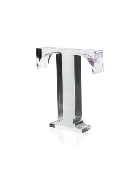 iPLEX Design - Font Lettera ""T"" Trasparente in plexiglass - 13x15x3 cm