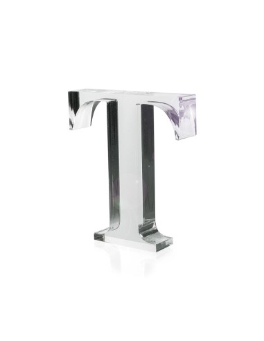 iPLEX Design - Font Lettera ""T"" Trasparente in plexiglass - 13x15x3 cm