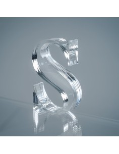 iPLEX Design - Font Lettera ""S"" Trasparente in plexiglass - 10x15x3 cm 2