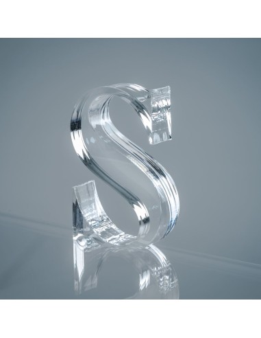 iPLEX Design - Font Lettera ""S"" Trasparente in plexiglass - 10x15x3 cm