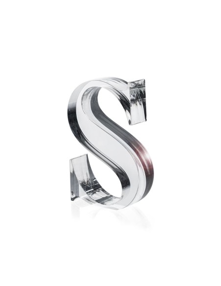 iPLEX Design - Font Lettera ""S"" Trasparente in plexiglass - 10x15x3 cm