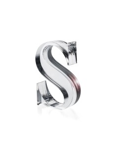 iPLEX Design - Font Lettera ""S"" Trasparente in plexiglass - 10x15x3 cm
