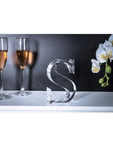 iPLEX Design - Font Lettera ""S"" Trasparente in plexiglass - 10x15x3 cm