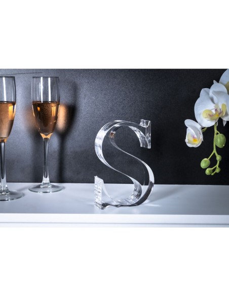 iPLEX Design - Font Lettera ""S"" Trasparente in plexiglass - 10x15x3 cm