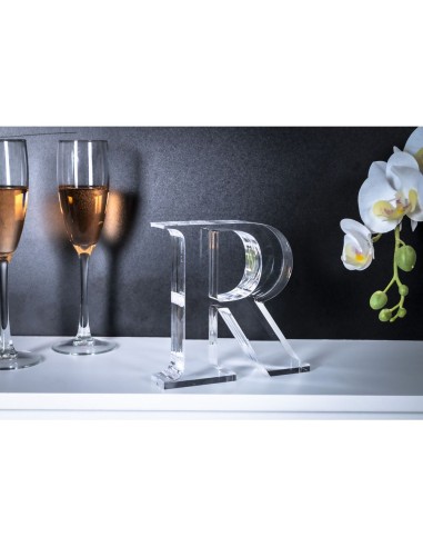 iPLEX Design - Font Lettera ""R"" Trasparente in plexiglass - 15x15x3 cm