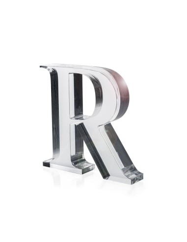 iPLEX Design - Font Lettera ""R"" Trasparente in plexiglass - 15x15x3 cm