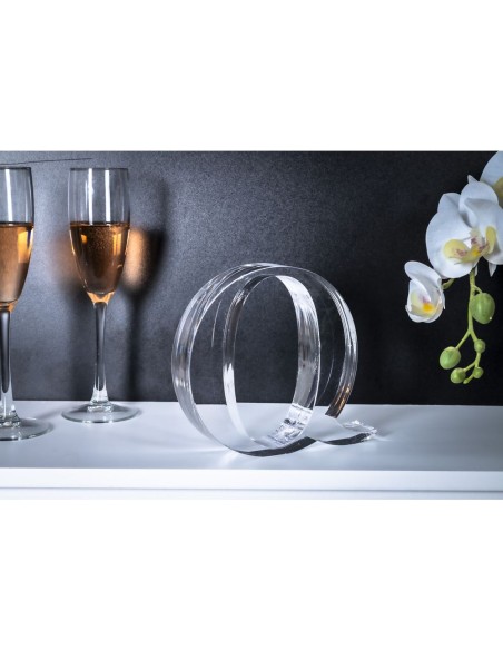 iPLEX Design - Font Lettera ""Q"" Trasparente in plexiglass - 17x15x3 cm