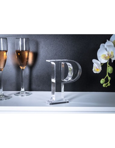 iPLEX Design - Font Lettera ""P"" Trasparente in plexiglass - 12x15x3 cm