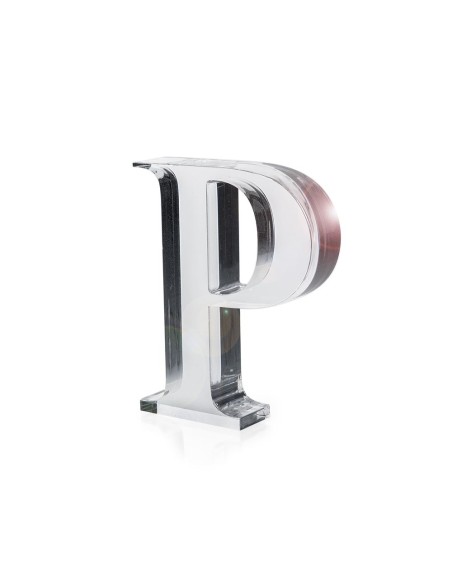 iPLEX Design - Font Lettera ""P"" Trasparente in plexiglass - 12x15x3 cm