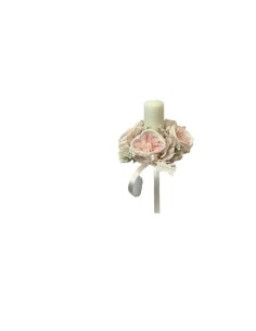 Fiori di Lena - Portacandele con rose Austin, ortensie e nebbiolina con scatola