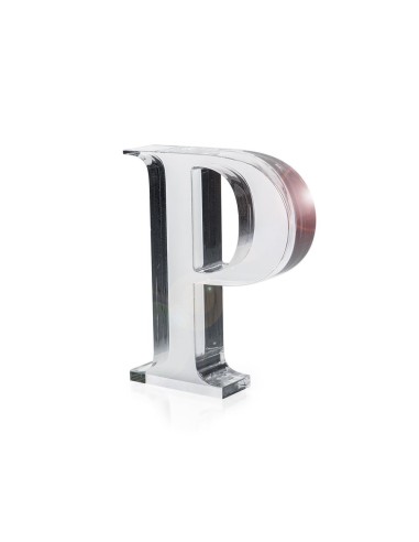 iPLEX Design - Font Lettera ""P"" Trasparente in plexiglass - 12x15x3 cm