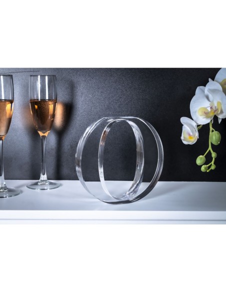 iPLEX Design - Font Lettera ""O"" Trasparente in plexiglass - 16x15x3 cm
