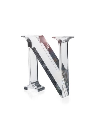 iPLEX Design - Font Lettera ""N"" Trasparente in plexiglass - 15x15x3 cm