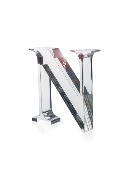 iPLEX Design - Font Lettera ""N"" Trasparente in plexiglass - 15x15x3 cm