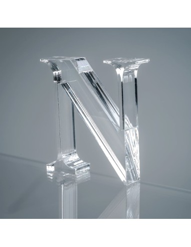 iPLEX Design - Font Lettera ""N"" Trasparente in plexiglass - 15x15x3 cm