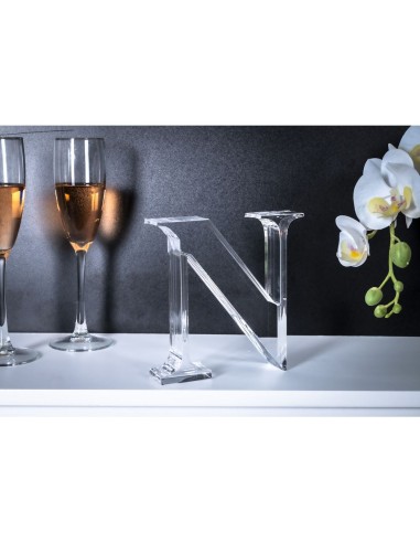 iPLEX Design - Font Lettera ""N"" Trasparente in plexiglass - 15x15x3 cm