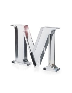 iPLEX Design - Font Lettera ""M"" Trasparente in plexiglass - 20x15x3 cm