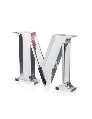 iPLEX Design - Font Lettera ""M"" Trasparente in plexiglass - 20x15x3 cm