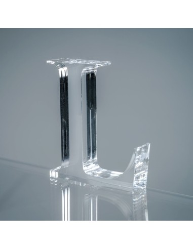 iPLEX Design - Font Lettera ""L"" Trasparente in plexiglass - 14x15x3 cm