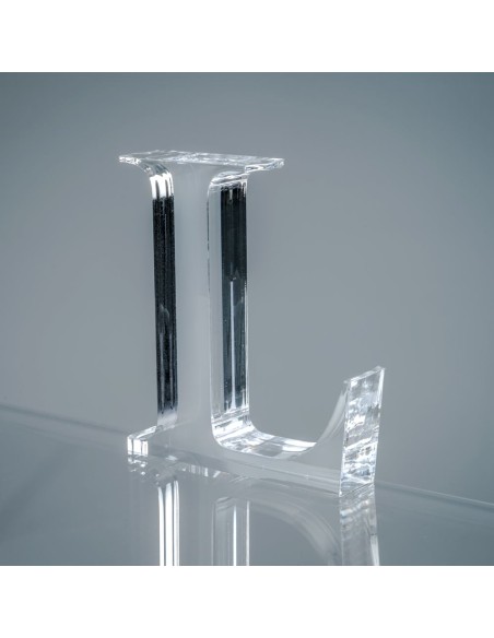 iPLEX Design - Font Lettera ""L"" Trasparente in plexiglass - 14x15x3 cm