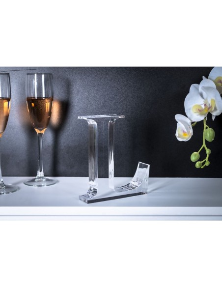 iPLEX Design - Font Lettera ""L"" Trasparente in plexiglass - 14x15x3 cm