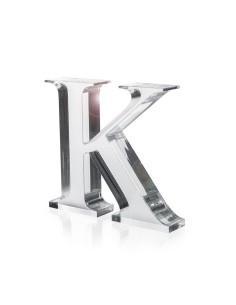 iPLEX Design - Font Lettera ""K"" Trasparente in plexiglass - 17x15x3 cm