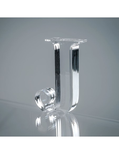 iPLEX Design - Font Lettera ""J"" Trasparente in plexiglass - 11x15x3 cm