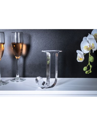 iPLEX Design - Font Lettera ""J"" Trasparente in plexiglass - 11x15x3 cm