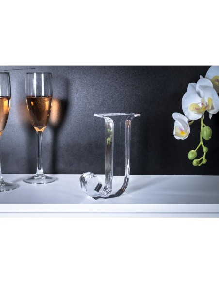 iPLEX Design - Font Lettera ""J"" Trasparente in plexiglass - 11x15x3 cm