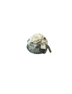 Fiori di Lena - Puffo con 2 rose, ortensia, astrania, nebbiolina e pizzo cm 22XH17