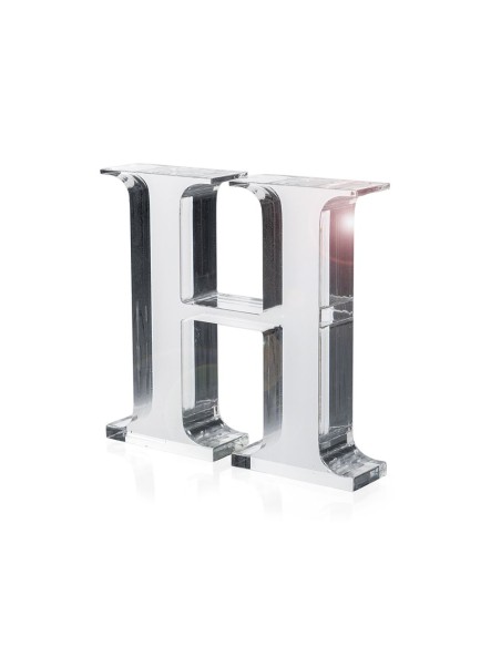 iPLEX Design - Font Lettera ""H"" Trasparente in plexiglass - 16x15x3 cm