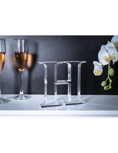 iPLEX Design - Font Lettera ""H"" Trasparente in plexiglass - 16x15x3 cm